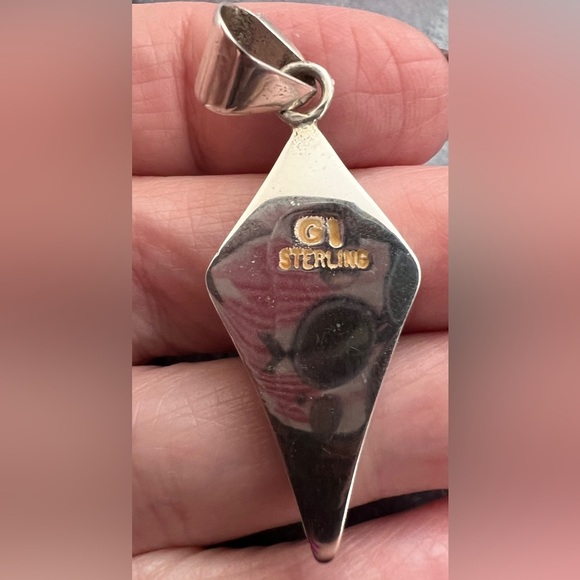 ❤️ Zuni Galaxy Native American Signed “GI” Saguro Cactus Desert Pendant 4.1gms - Picture 14 of 14